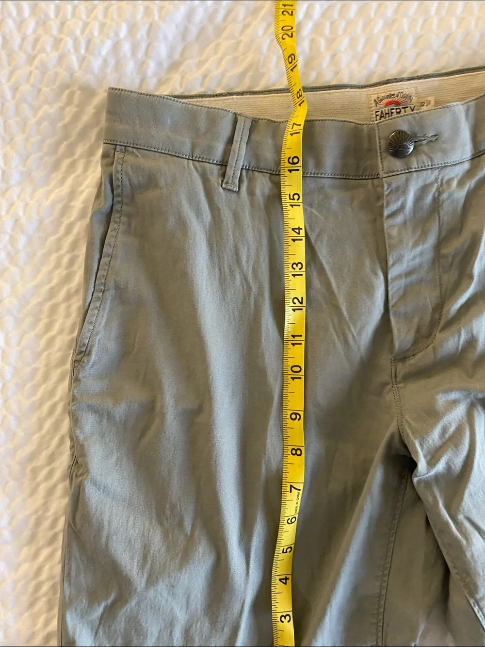 Faherty Men's Flat Front Olive Shorts